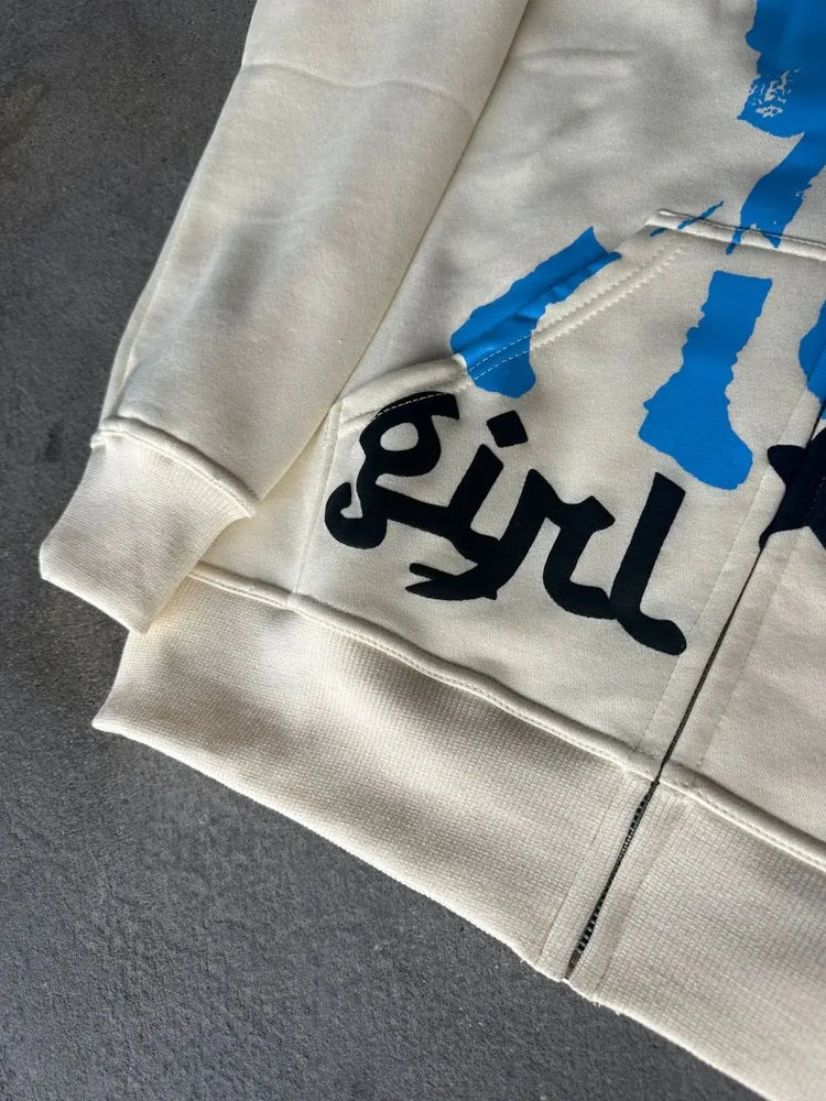 "Star Girl" Zip - Up (Cream) - pholoh
