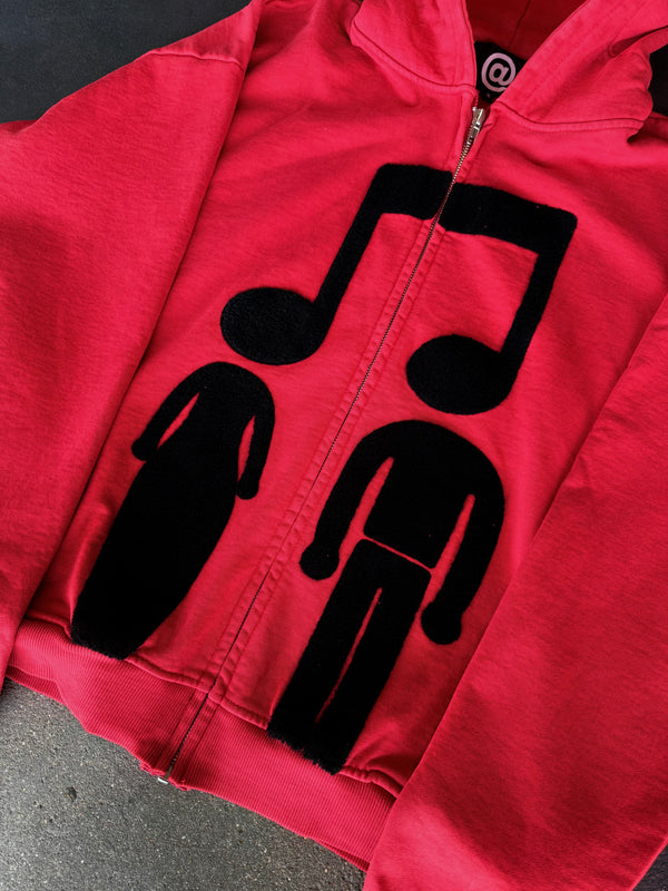 “Music Connects Us” Zip-Up (Red) - Second Image