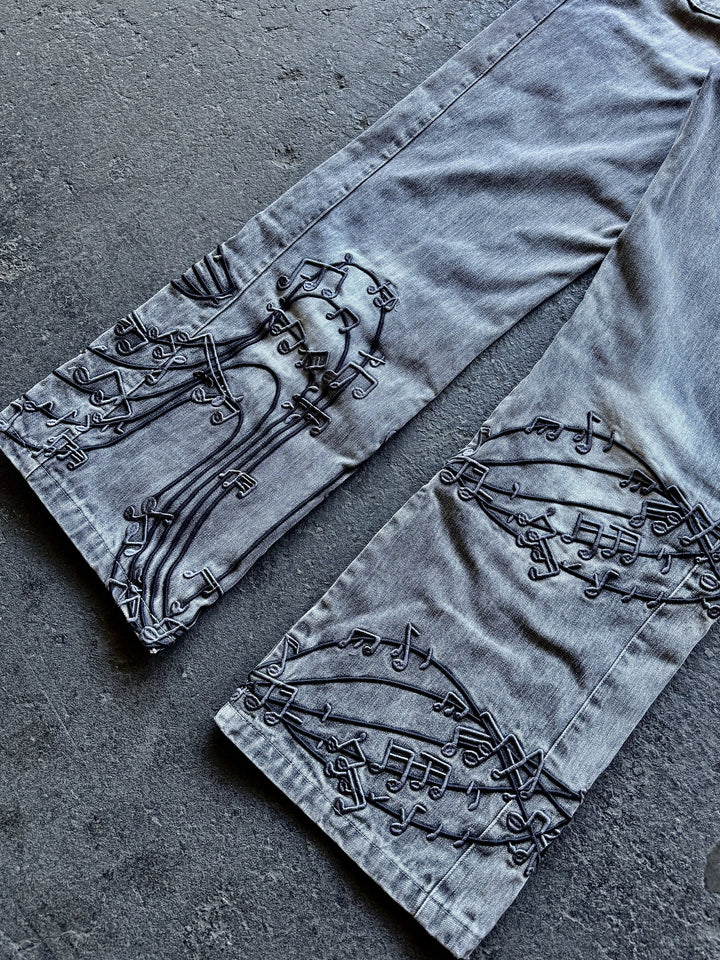 “Tone” Flared Jeans (Grey)