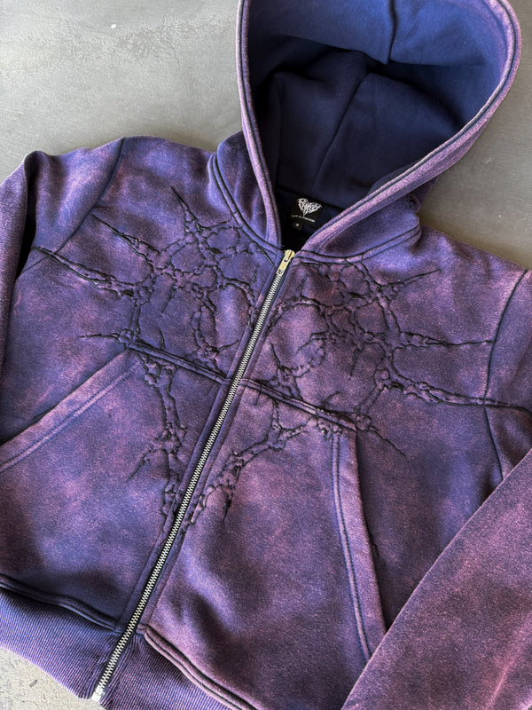 “Half a Million” Embroidery Zip-Up (Purple) - Second Image