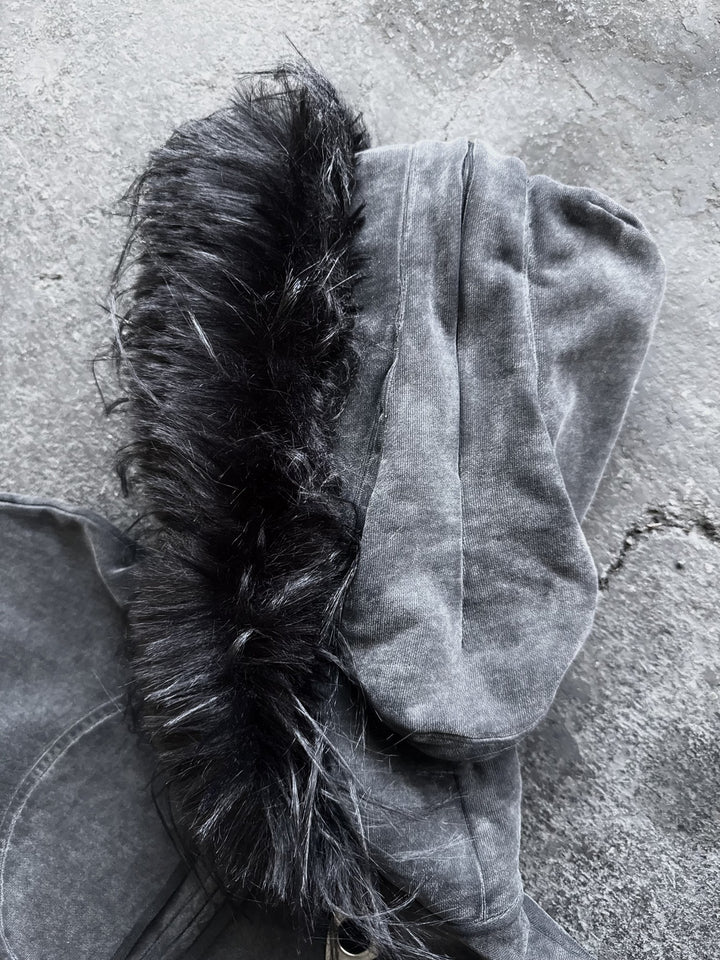 “Aux” Fur-Zip (Stone)