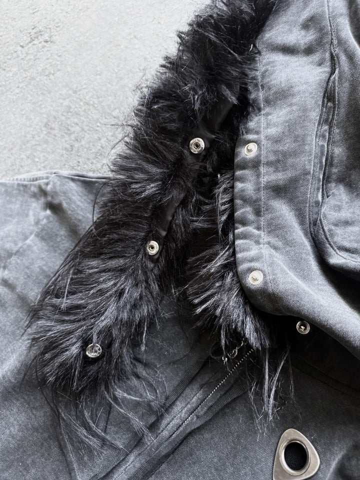 “Aux” Fur-Zip (Stone)