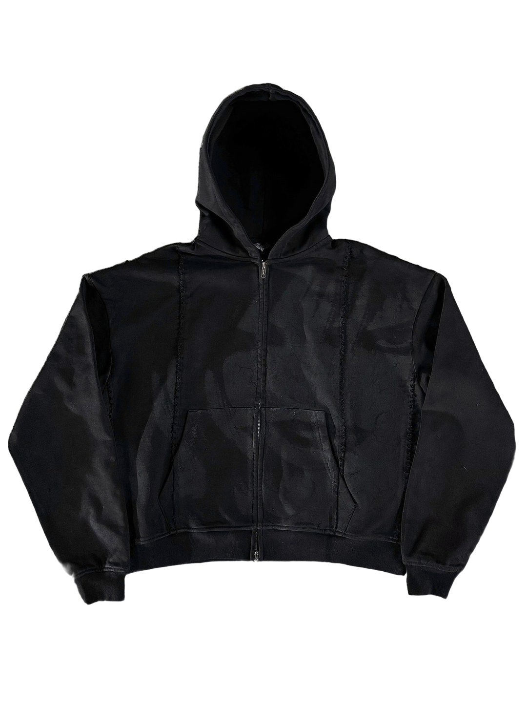 “Glitched” Zip-Up (Black) — cutout