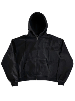 "Glitched” Zip-Up (Black)