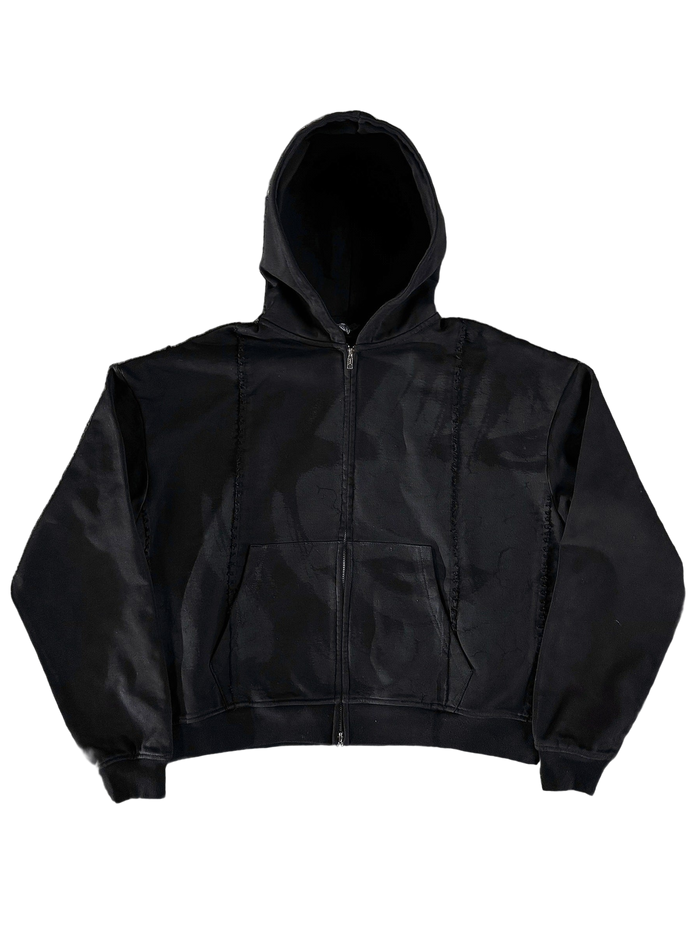 "Glitched” Zip-Up (Black)