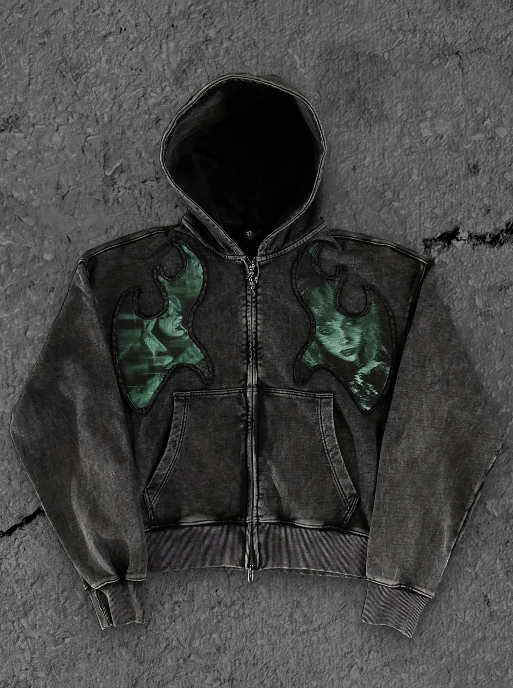 1400 green heart zip