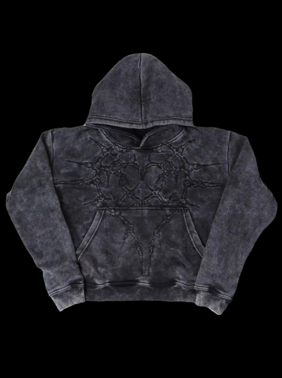 "Half a Million" Embroidered Hoodie (Black) — on black