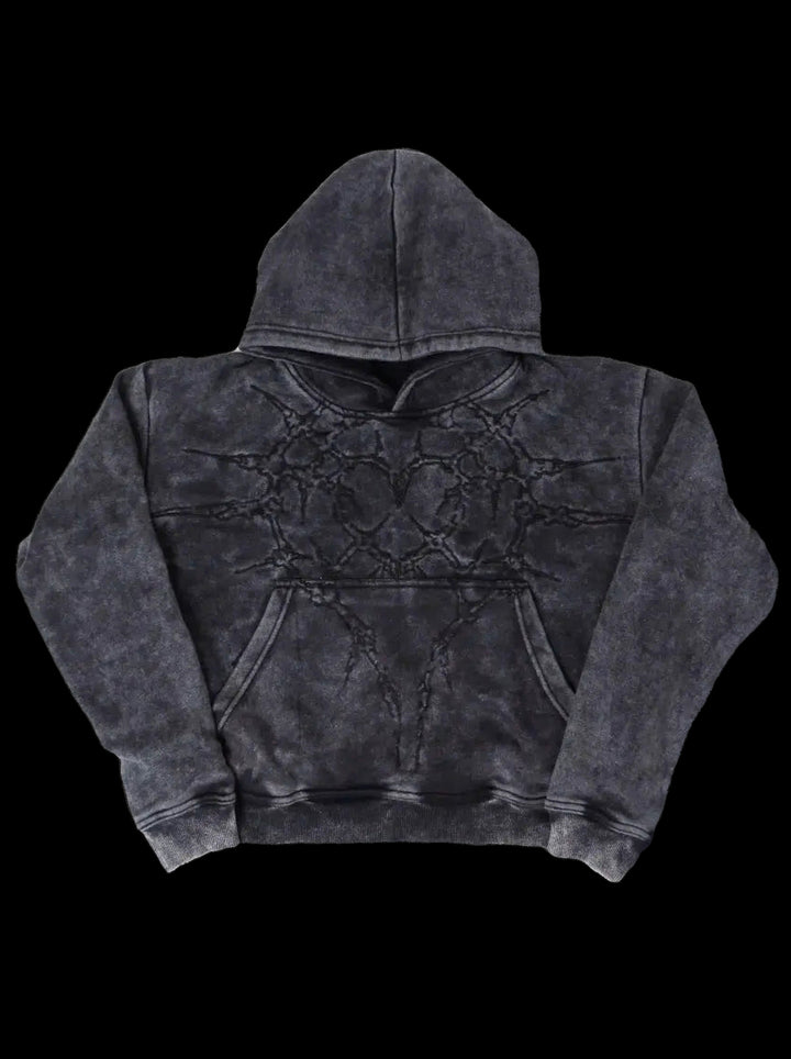 "Half a Million" Embroidered Hoodie (Black) — on black