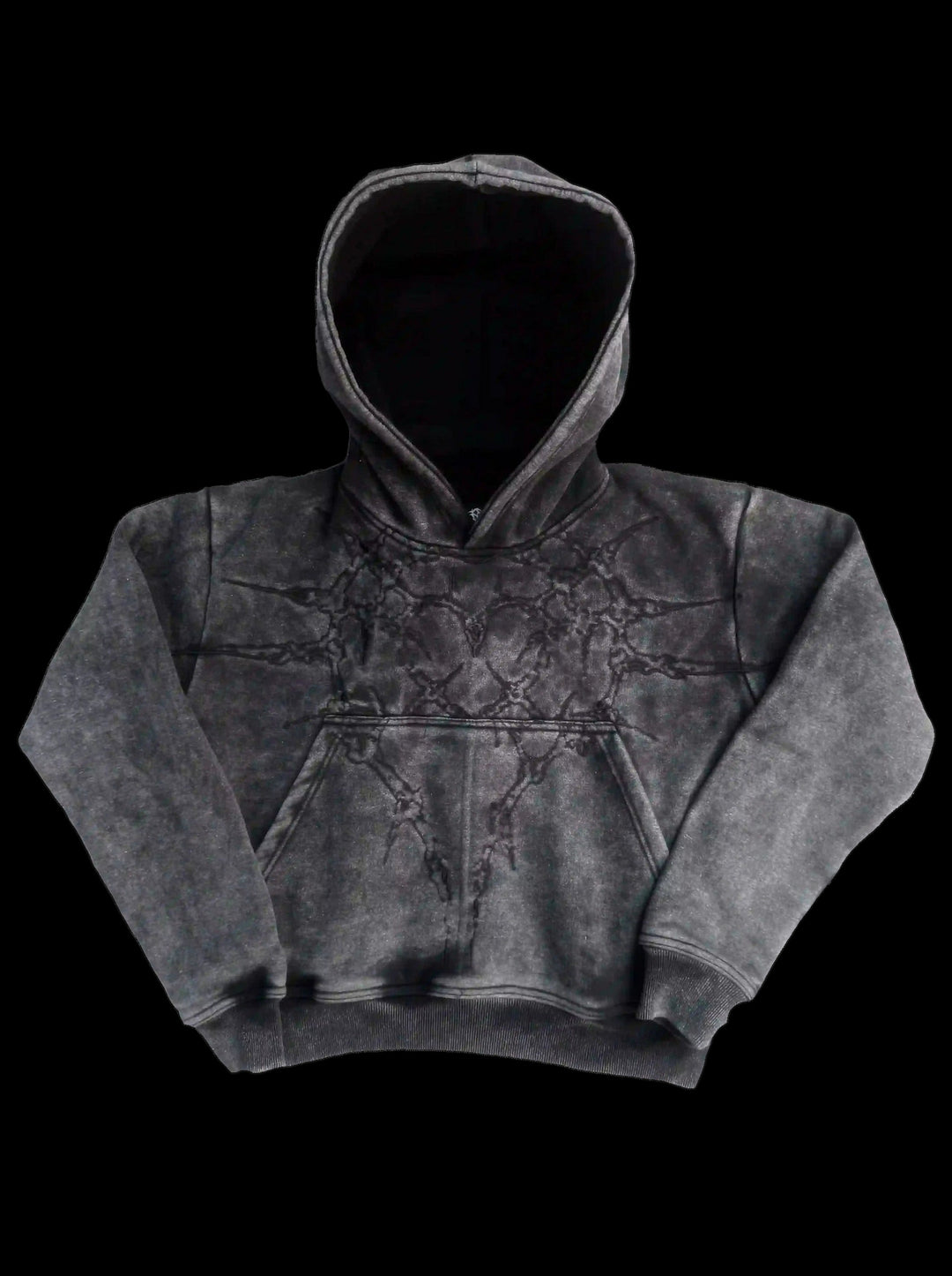 "Half a Million" Embroidered Hoodie (Black) — on black