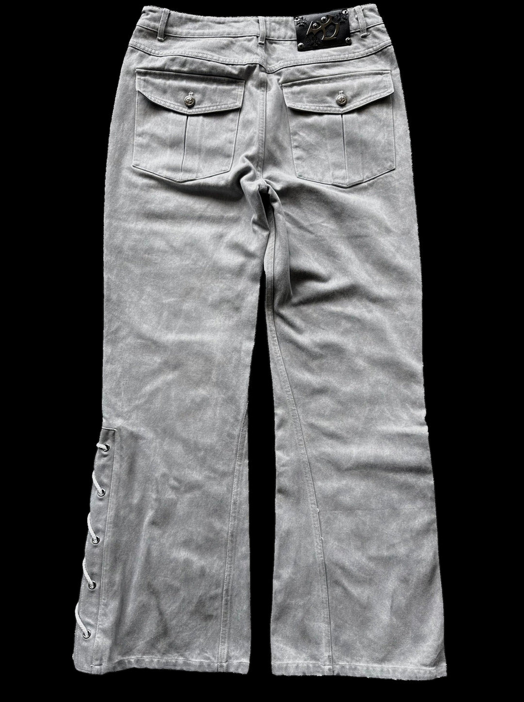 “Ichigo” Flared Jeans (White) — on black