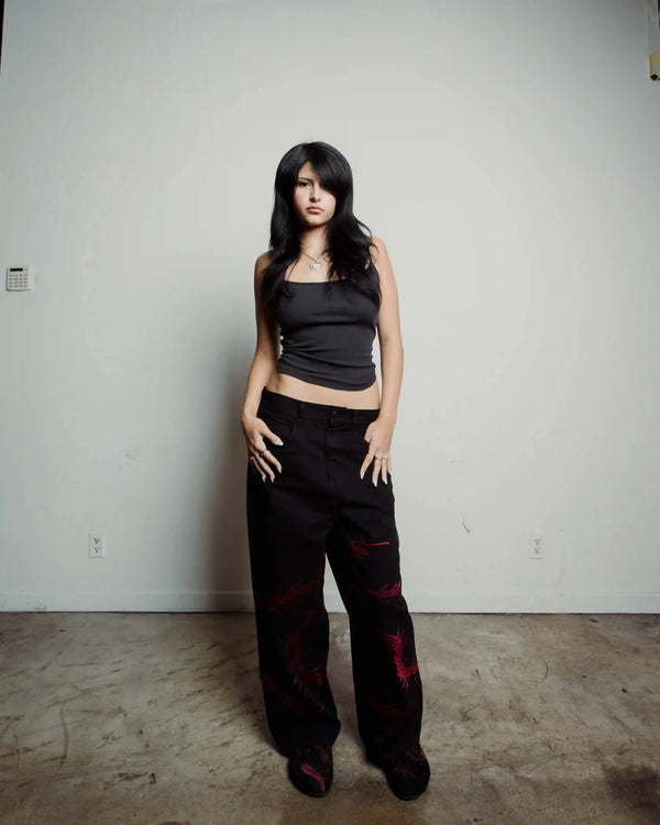 “Ghoul” Jeans (Wine) - Second Image