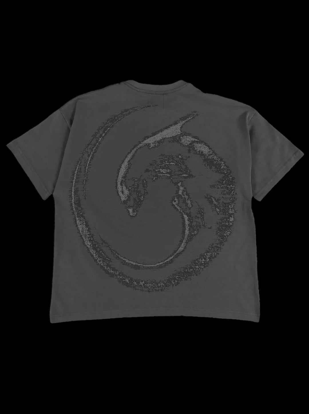 “2-Alien” T-Shirt (Gray) — on black back