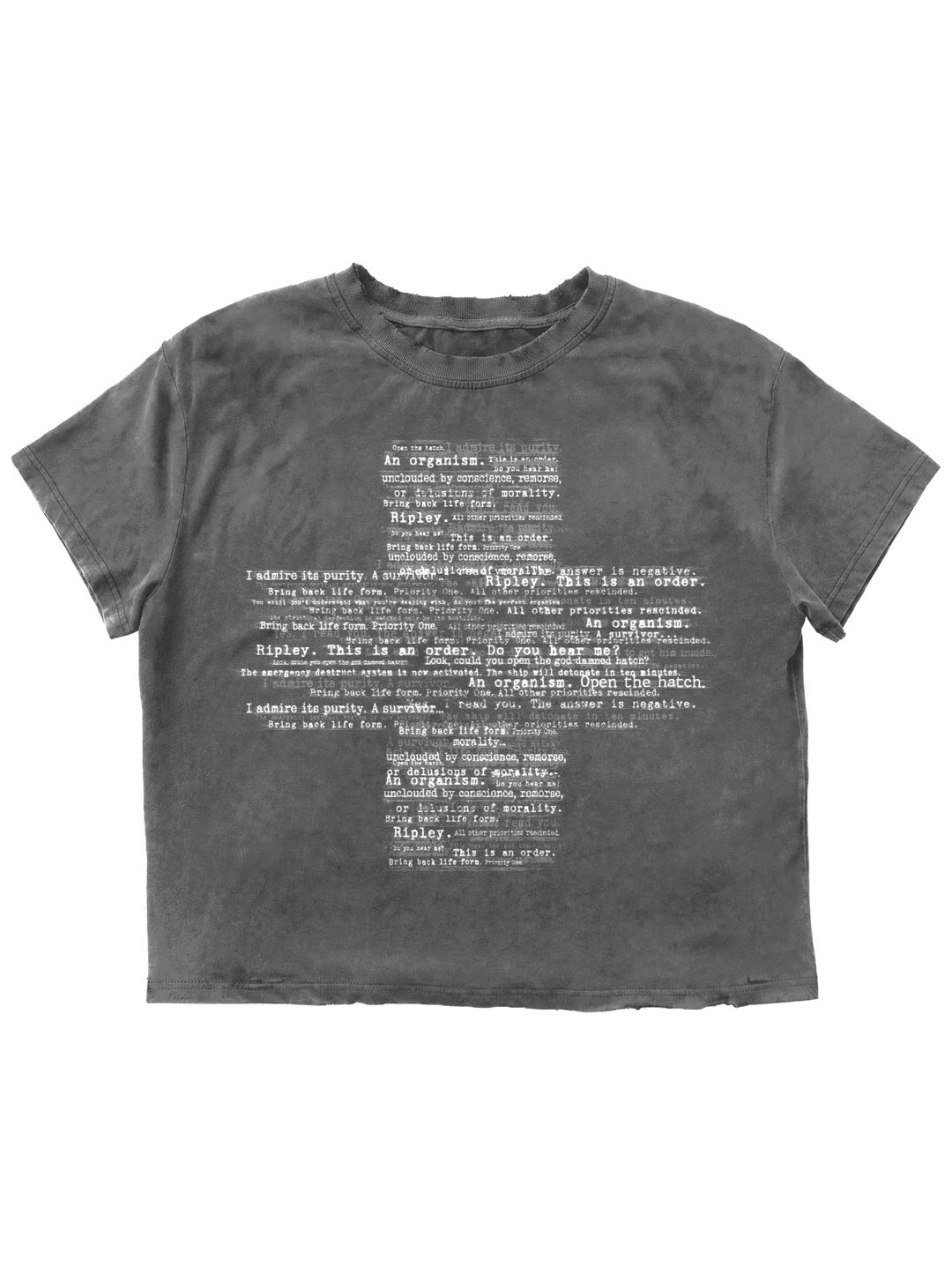 2-Alien T-Shirt Grey front