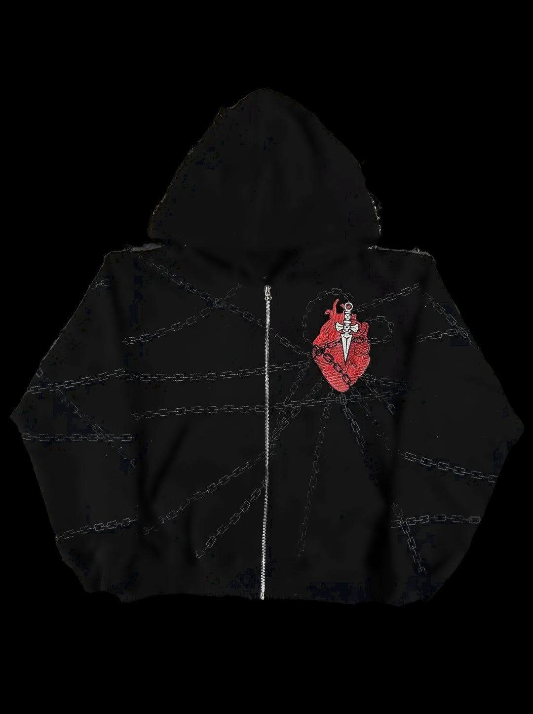 "Kurapika" Zip-Up (Black) — on black