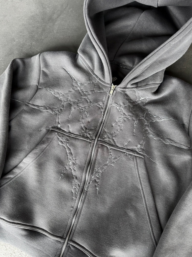 “Half a Million” Embroidery Zip-Up (Grey)