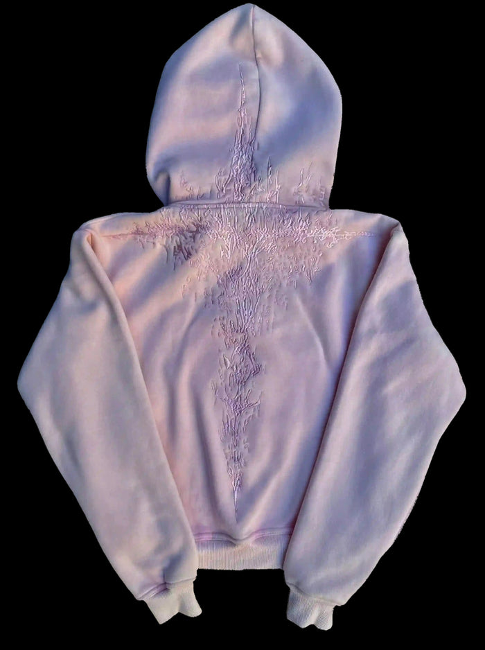"Half a Million" Embroidered Hoodie (Light Pink)