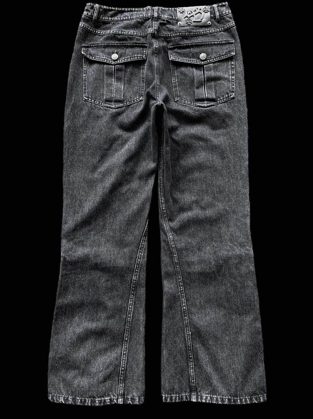 “Ichigo” Flared Jeans (Black) — on black