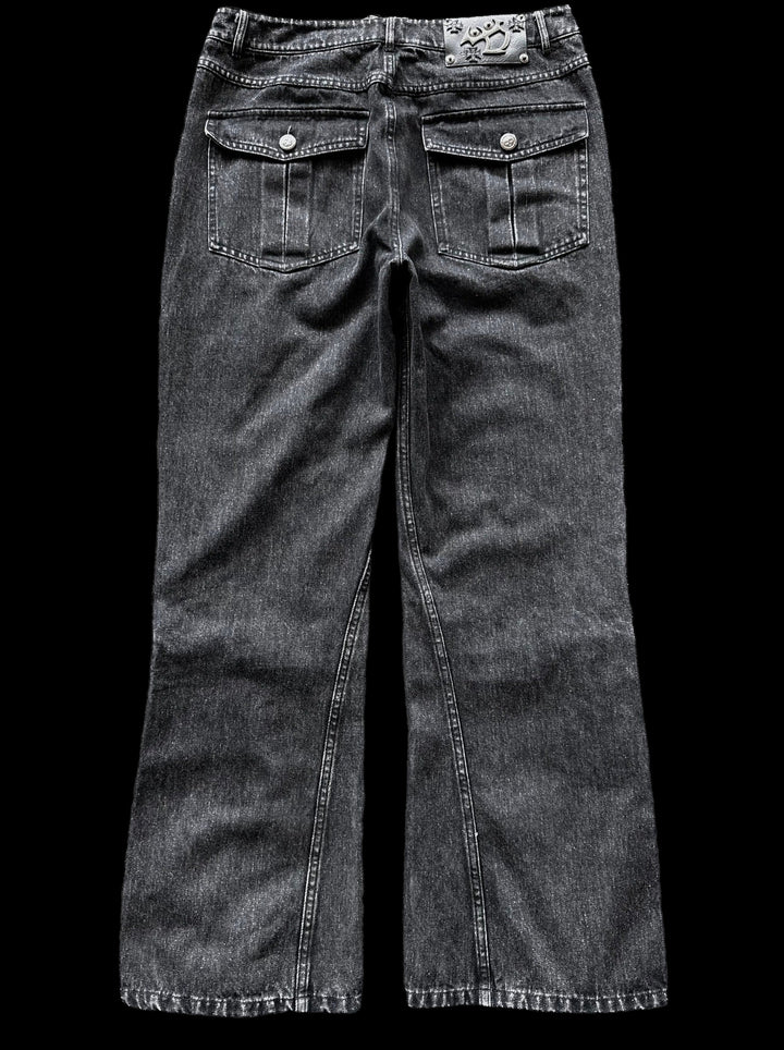 “Ichigo” Flared Jeans (Black) — on black