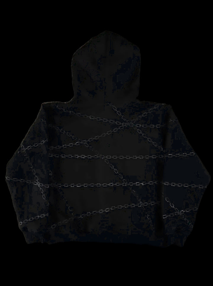 "Kurapika" Zip-Up (Black) — on black