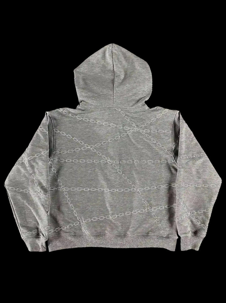 "Kurapika" Zip-Up (Grey) — on black