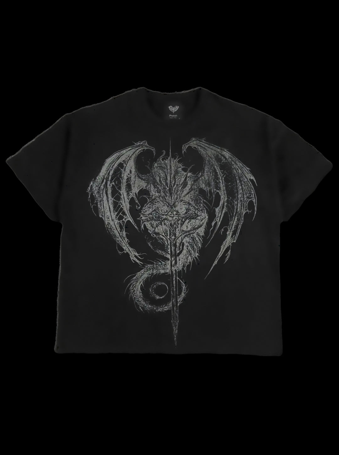 “Midir” T-Shirt (Black) — on black