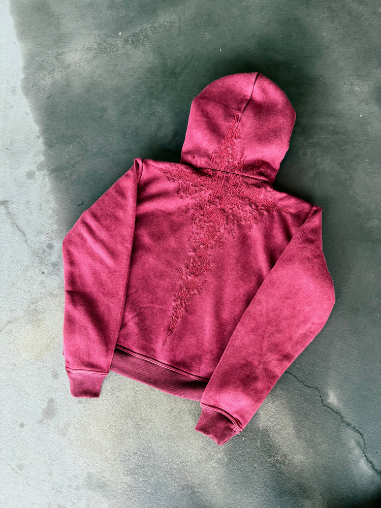 “Half a Million” Embroidery Zip-Up (Maroon)