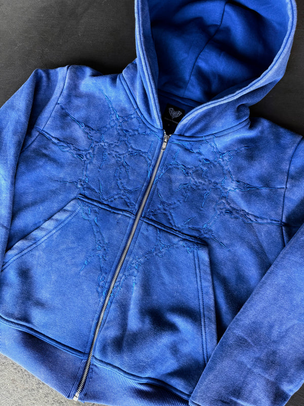 “Half a Million” Embroidery Zip-Up (Royal Blue) - Second Image