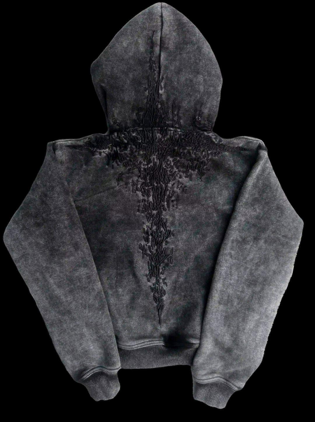 “Half a Million” Embroidery Zip-Up (Black) — on black