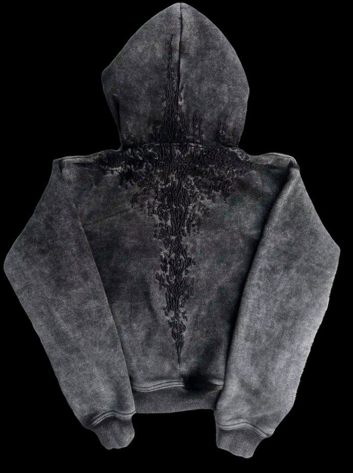“Half a Million” Embroidery Zip-Up (Black)