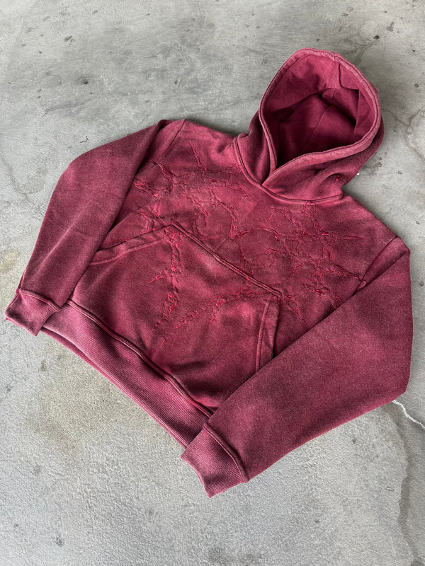 
    
      "Half a Million" Embroidered Hoodie (Maroon)
    
