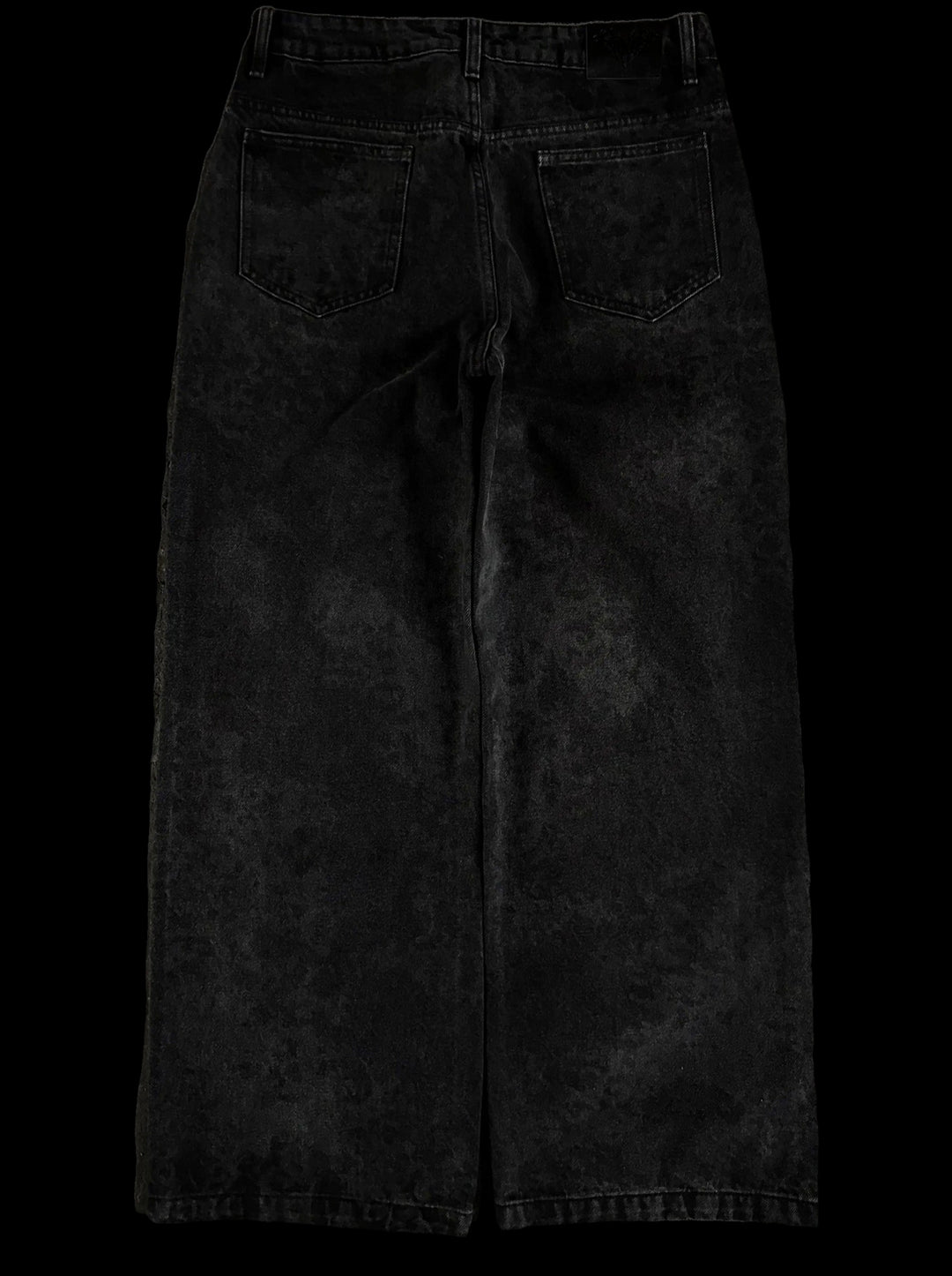 “Abstract” Jeans (Black) — on black