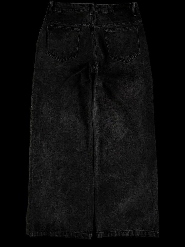 “Abstract” Jeans (Black) — on black