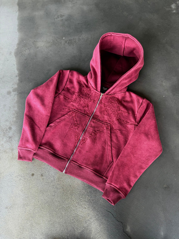 
    
      “Half a Million” Embroidery Zip-Up (Maroon)
    
