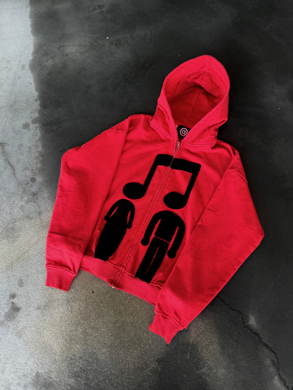 
    
      “Music Connects Us” Zip-Up (Red)
    
