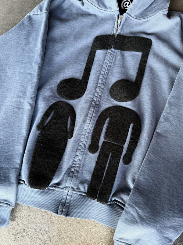 “Music Connects Us” Zip-Up (Grey) - Second Image