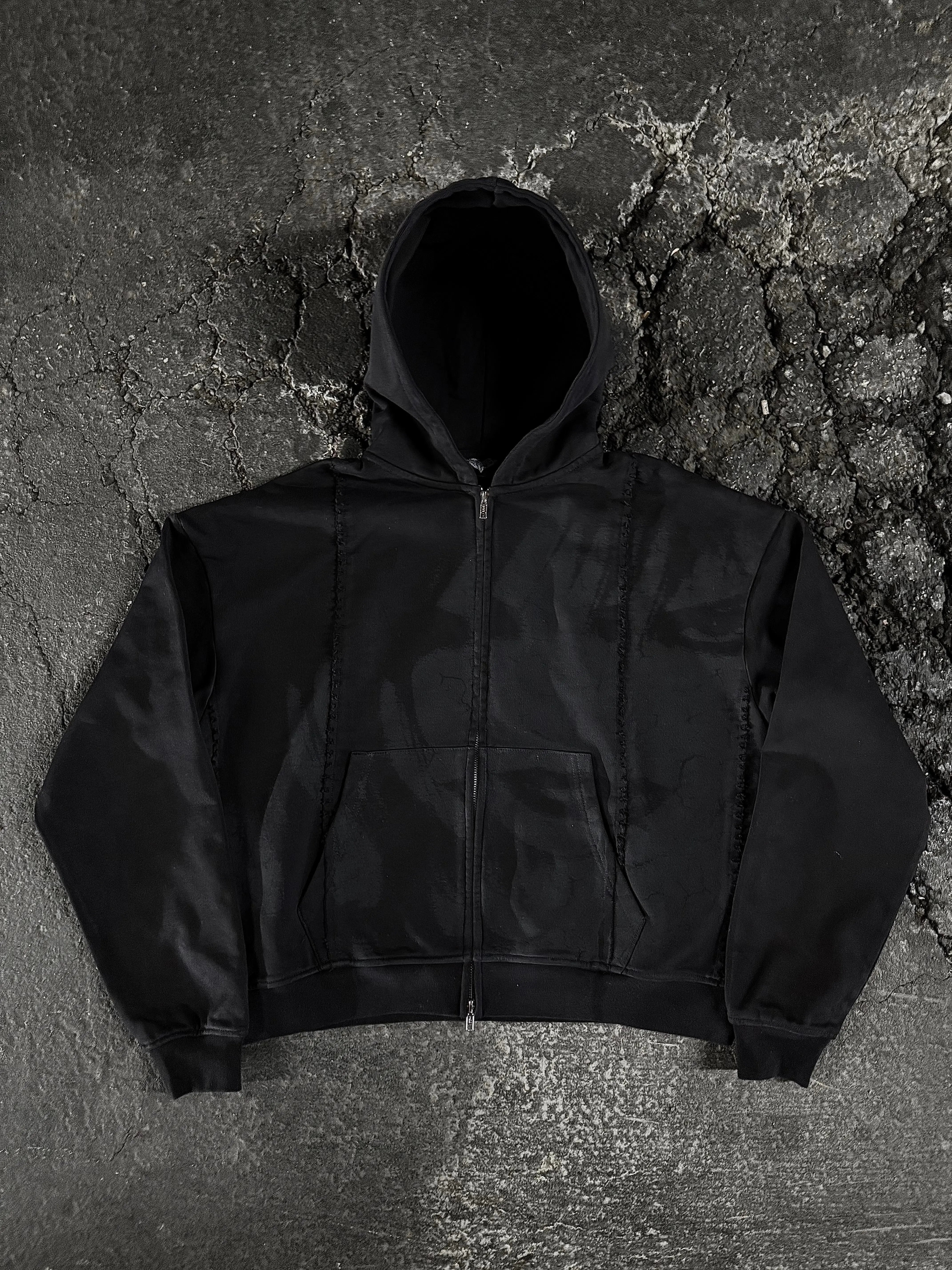 Glitched” Zip-Up (Black) – pholoh