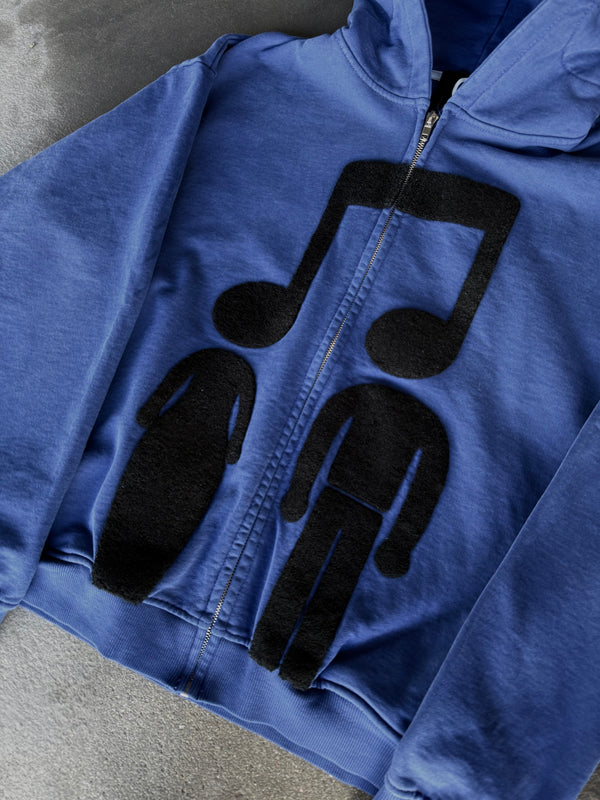 “Music Connects Us” Zip-Up (Blue) - Second Image