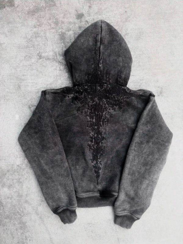 "Half a Million" Embroidered Hoodie (Black) - Second Image