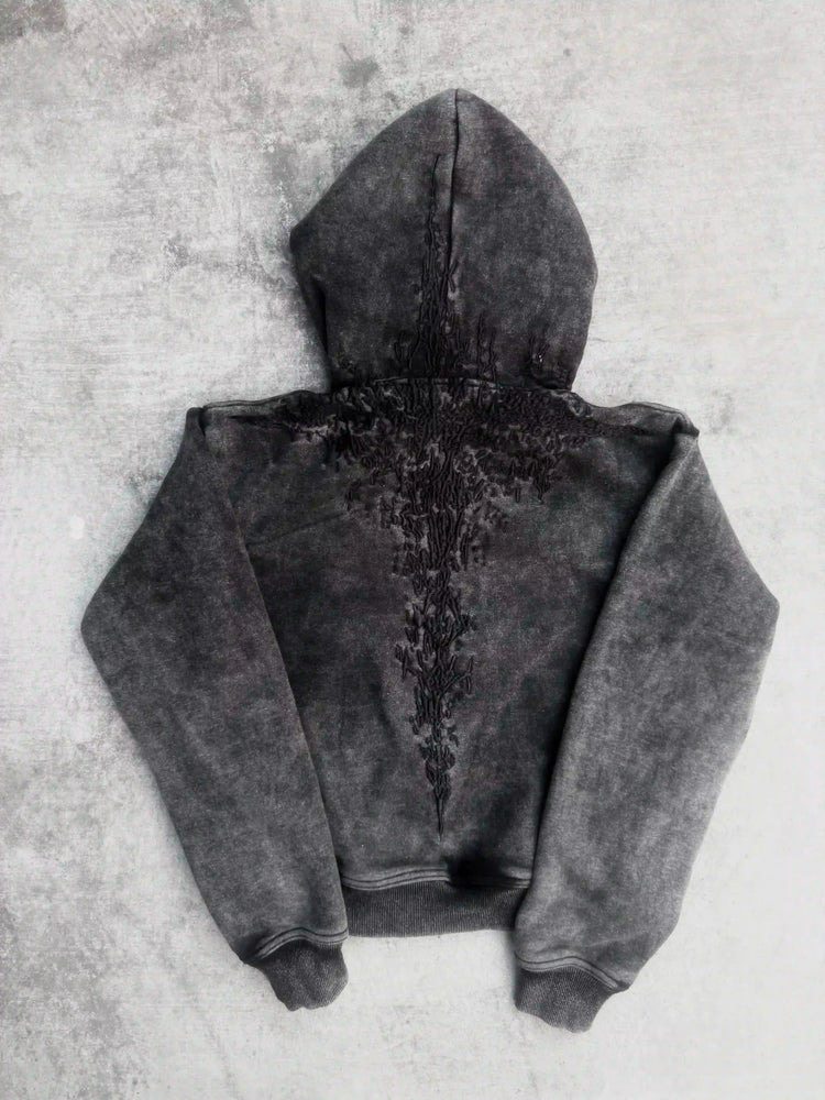 “Half a Million” Embroidery Zip-Up (Black) pholoh