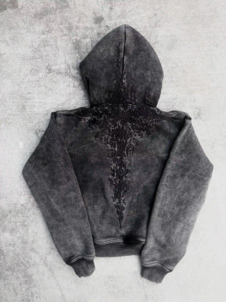 "Half a Million" Embroidered Hoodie (Black) pholoh