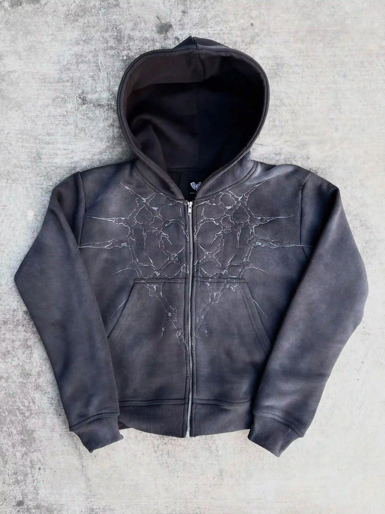 “Half a Million” Embroidery Zip-Up (Grey) pholoh