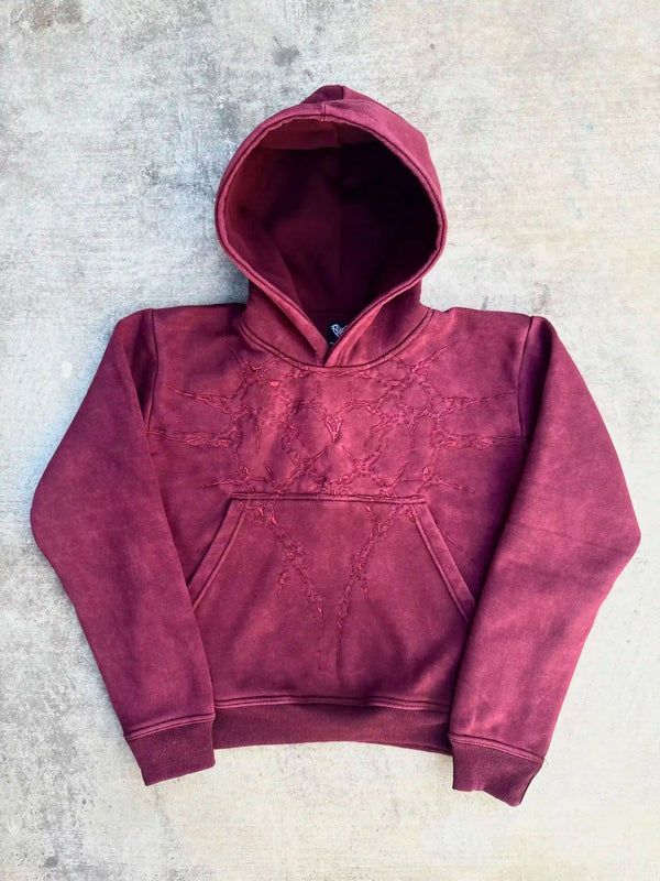 "Half a Million" Embroidered Hoodie (Maroon) - Second Image