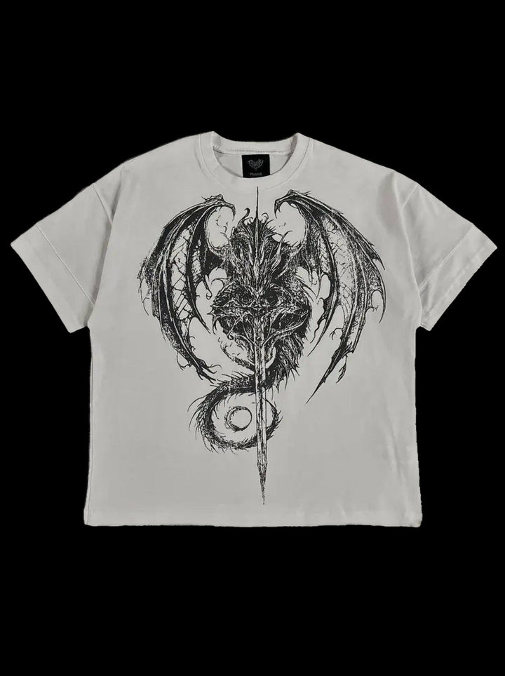 “Midir” T-Shirt (White) — on black