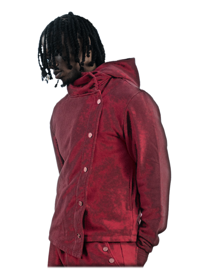 Aka Jacket (Blood), side, on model