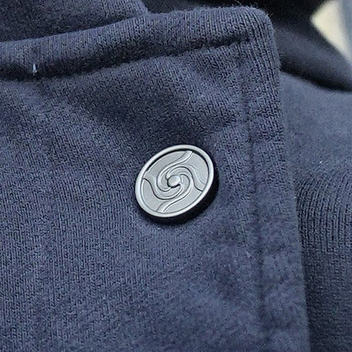 Ao Jacket (Navy), close-up: button