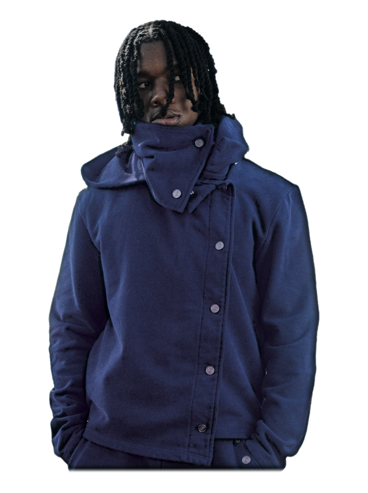 Ao Jacket (Navy), front, on model
