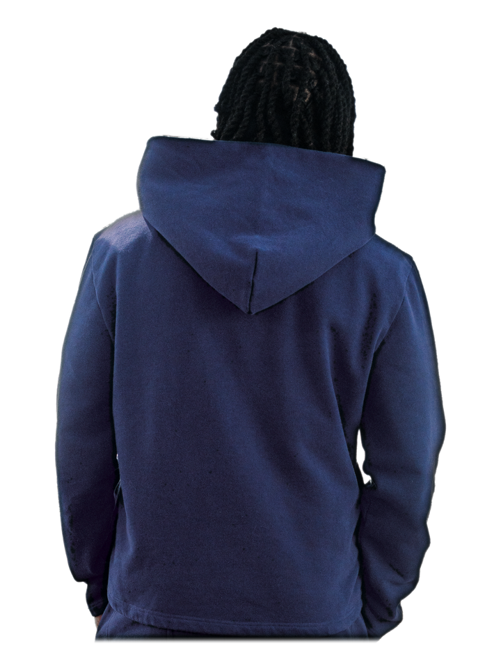 Ao Jacket (Navy), back, on model