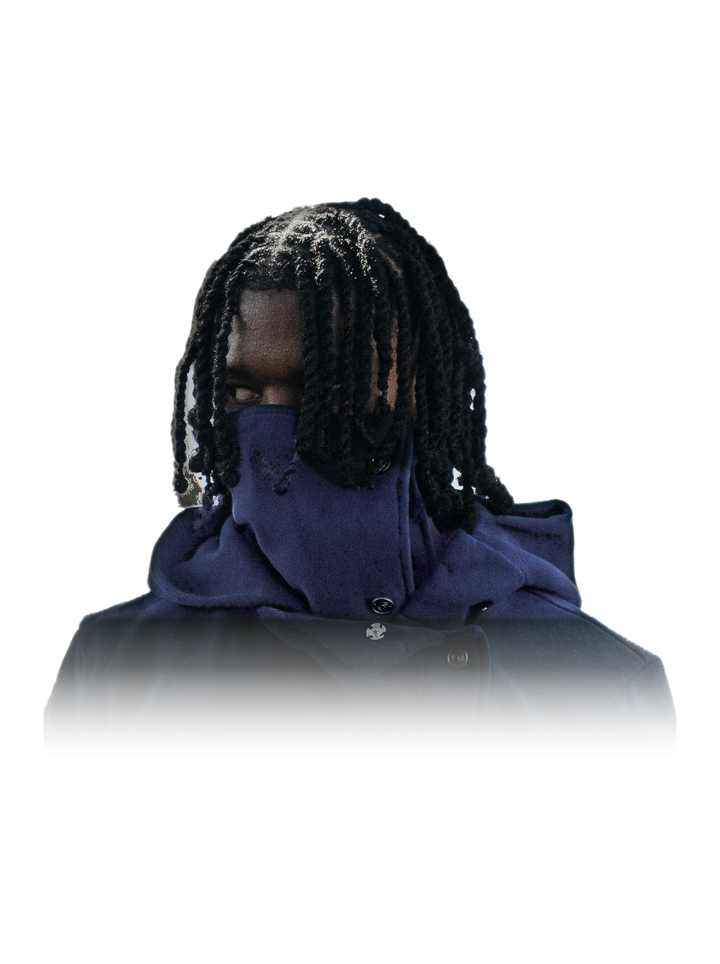 Ao Mask (Navy), worn, on model
