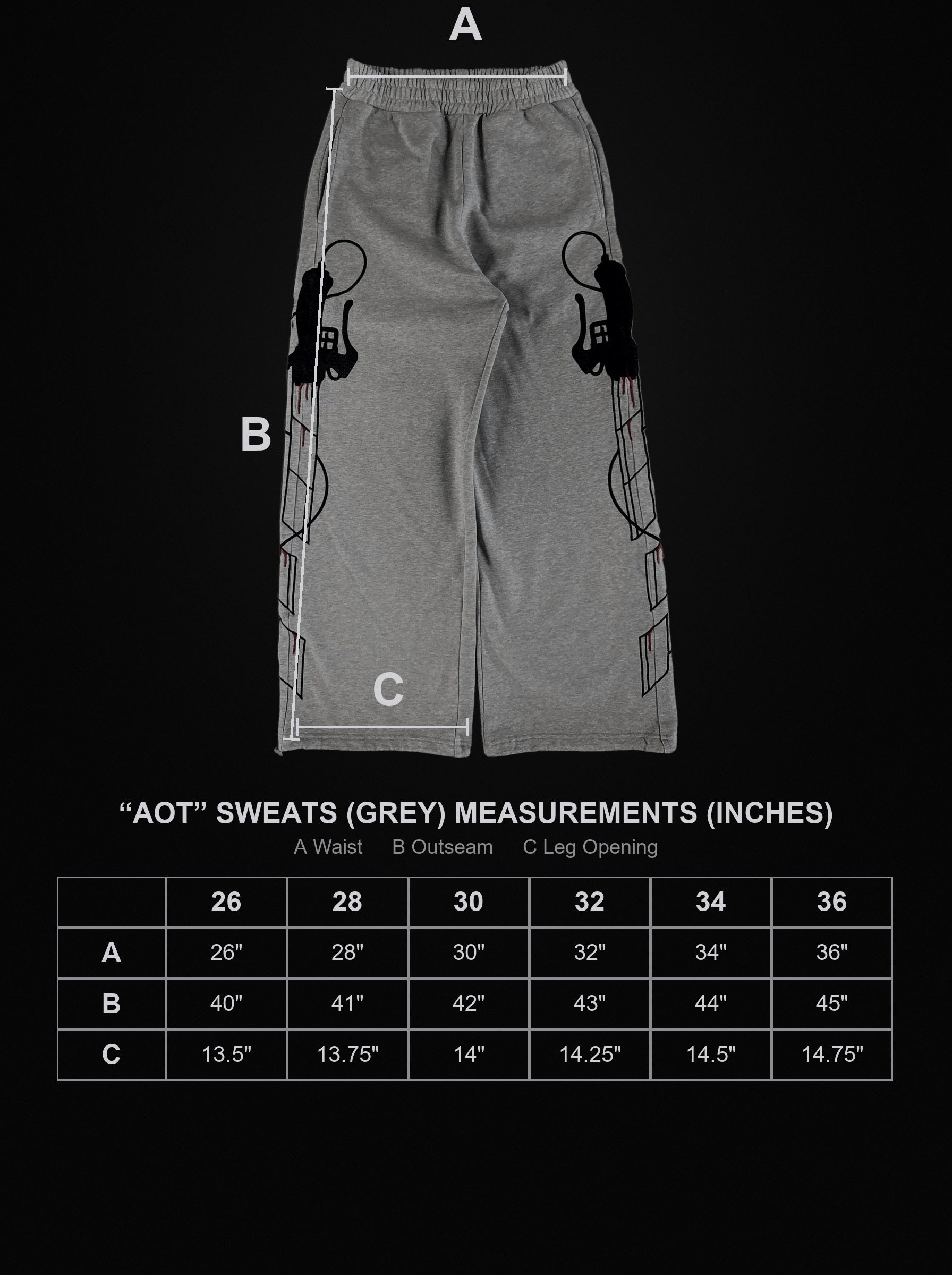 aot-sweats-grey size chart