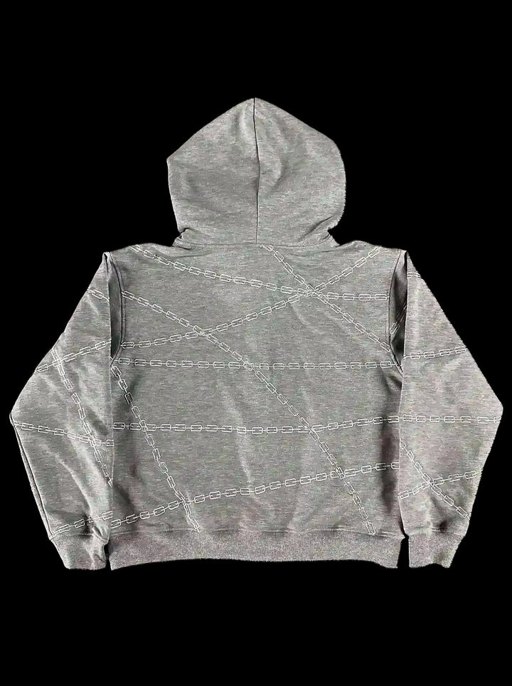 "Kurapika" Zip-Up (Grey) — on black